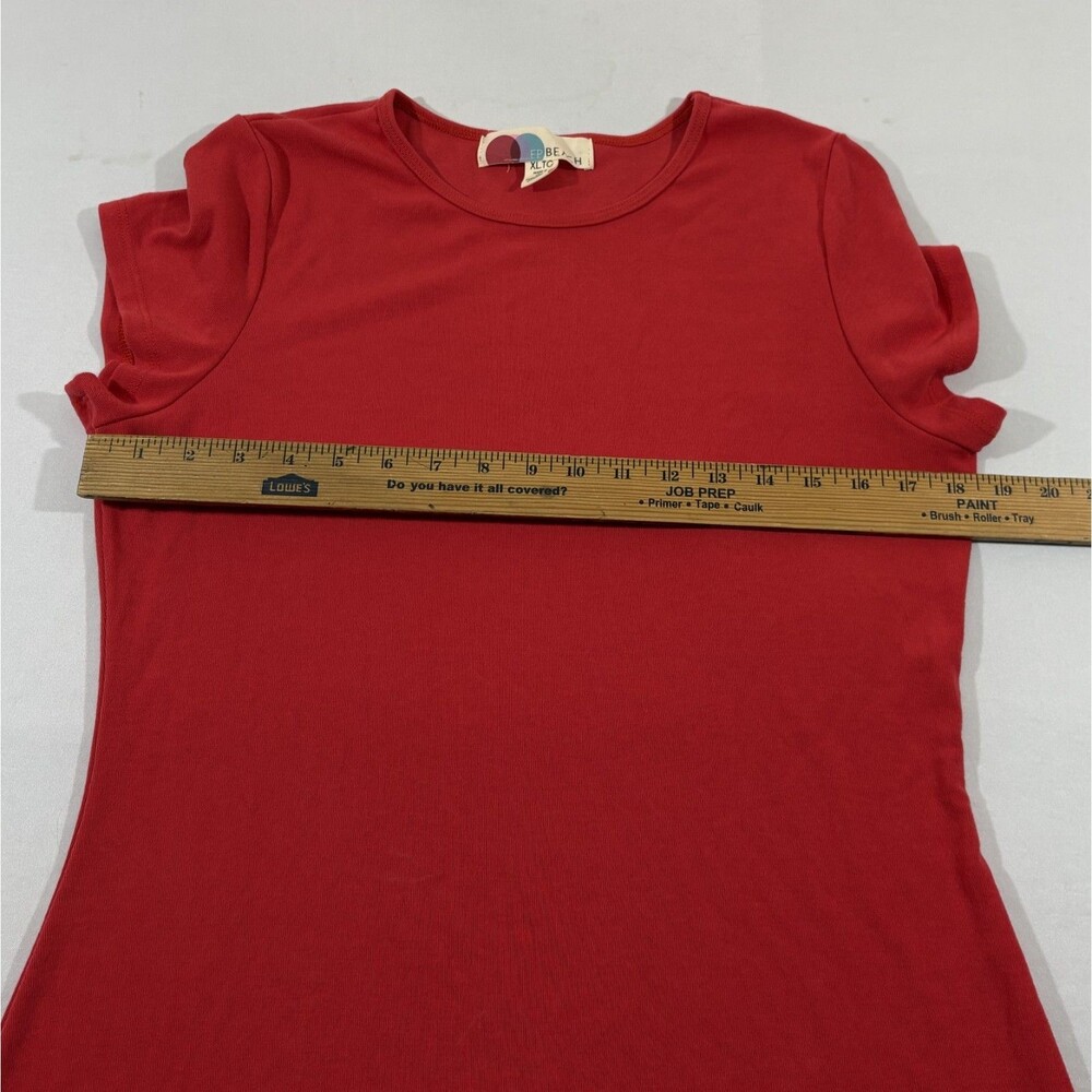 FREE PEOPLE Beach Hot Orange Good Feels Slim Midi Pullover Dress Cap Sleeve XL - Picture 6 of 12